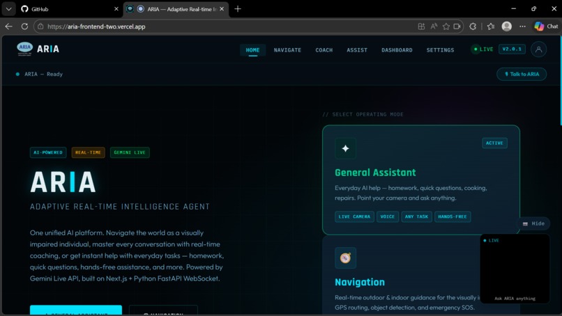 ARIA — Assistive Real-Time Intelligence Agent – screenshot 1