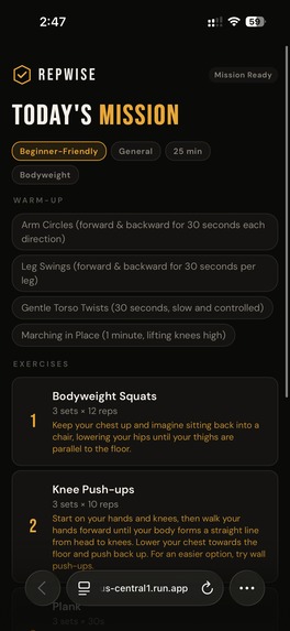 RepWise – screenshot 2