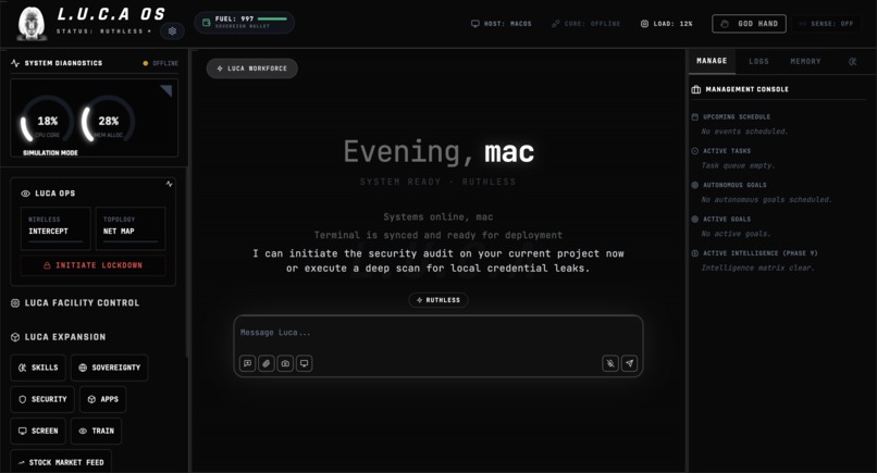 LucaOS – screenshot 1