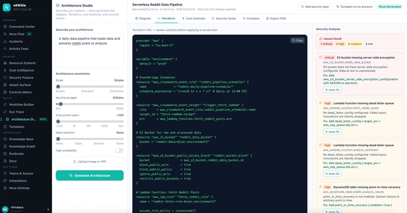 vAWSie - AI Native OS for AWS Cloud – screenshot 4