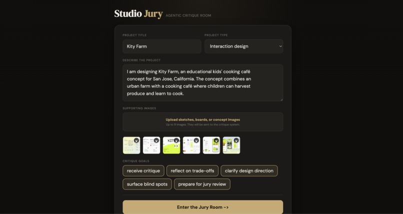 Studio Jury - agentic critique system for student designers – screenshot 1