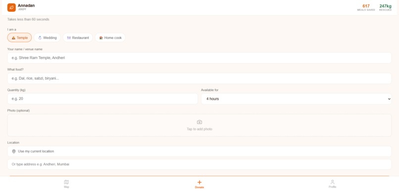 Annadan - India's Food Surplus Network – screenshot 1