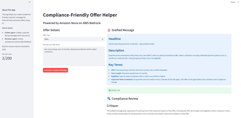 Compliance-Friendly Offer Helper – screenshot 1
