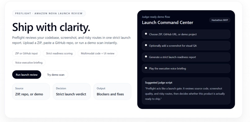 preflight – screenshot 1