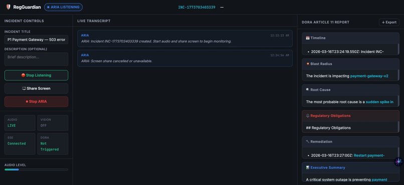 RegGuardian — ARIA: Live AI Incident Compliance Agent – screenshot 5