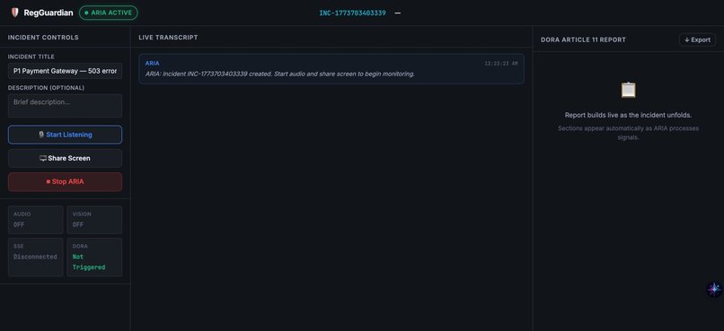 RegGuardian — ARIA: Live AI Incident Compliance Agent – screenshot 4