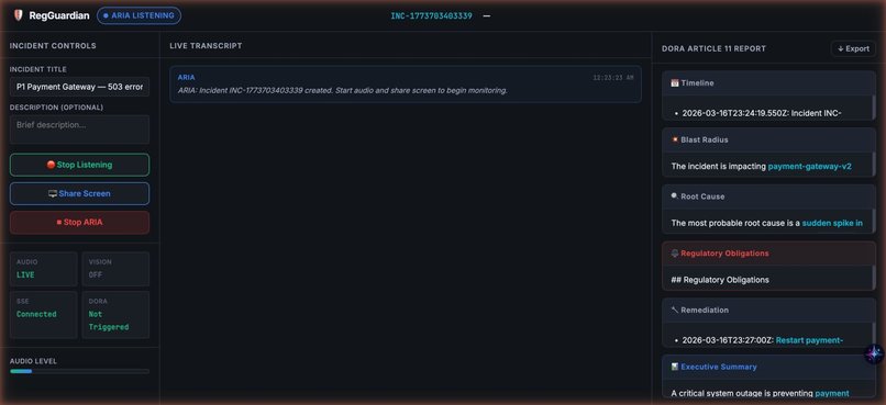RegGuardian — ARIA: Live AI Incident Compliance Agent – screenshot 6