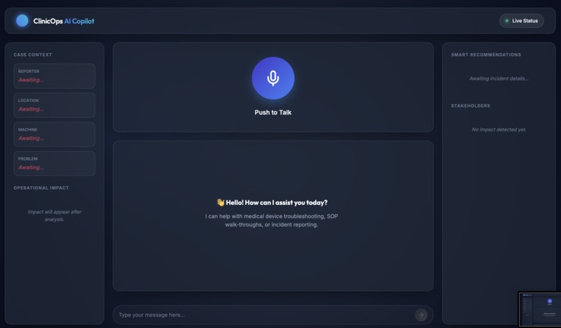 ClinicOps Copilot – screenshot 1