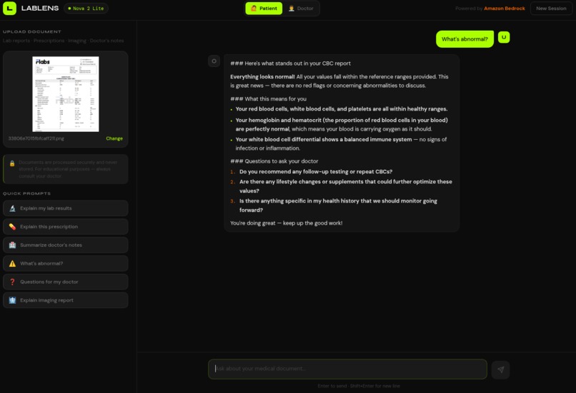 LabLens – screenshot 2