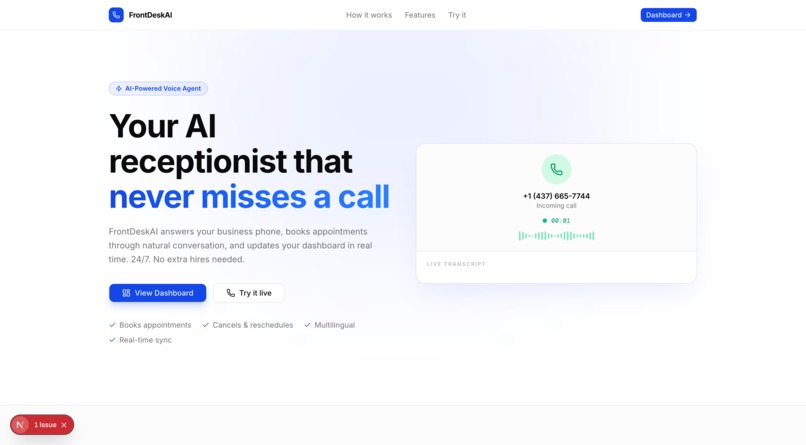 FrontDeskAI – screenshot 1