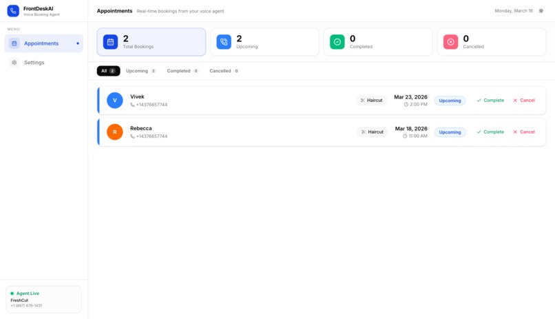 FrontDeskAI – screenshot 2