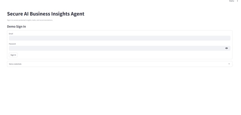 Secure AI Business Insights Agent – screenshot 1