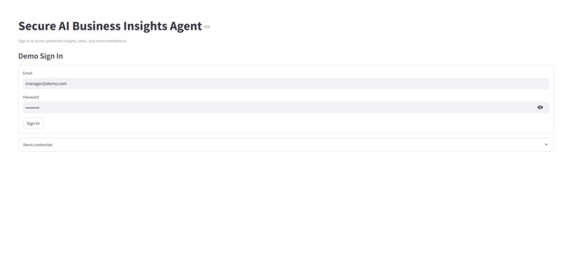 Secure AI Business Insights Agent – screenshot 2