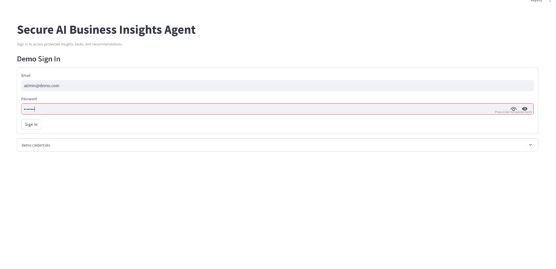 Secure AI Business Insights Agent – screenshot 5