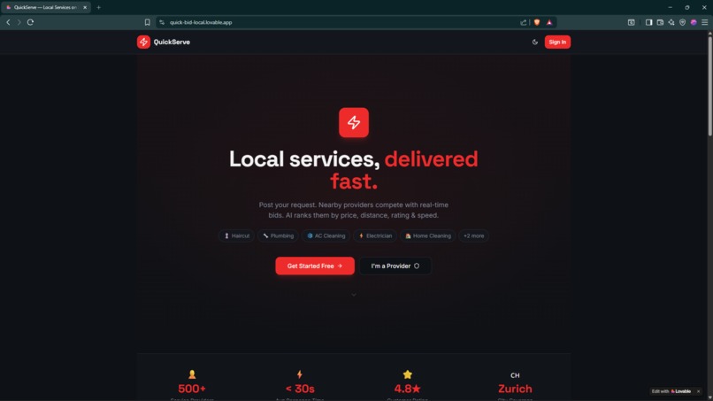 Project Quickserve – screenshot 1