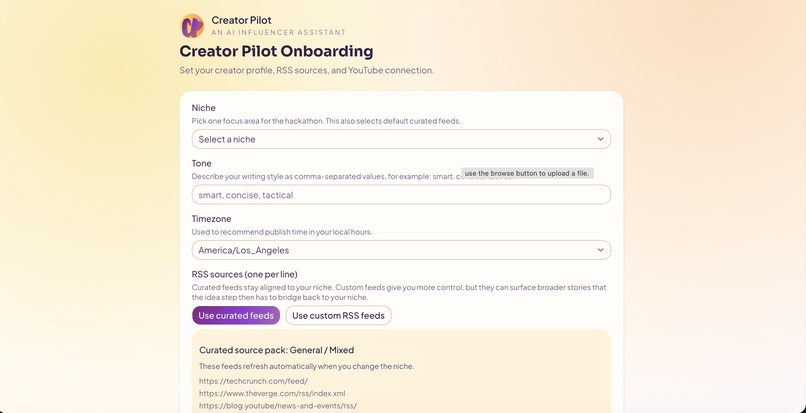 CreatorPilot – screenshot 1