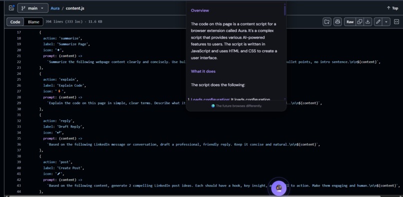  Aura — AI Layer for the Web – screenshot 2