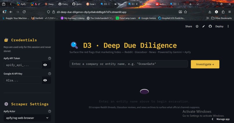 D3 · Deep Due Diligence – screenshot 2