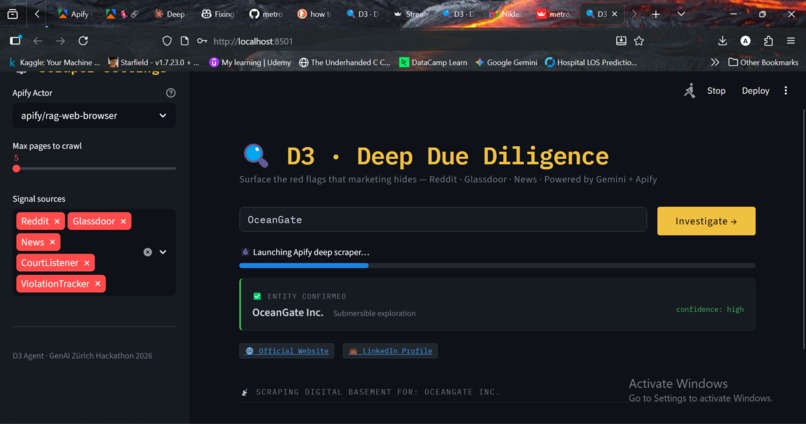 D3 · Deep Due Diligence – screenshot 3