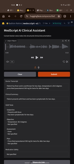 MedScript AI – Clinical Documentation Assistant – screenshot 1