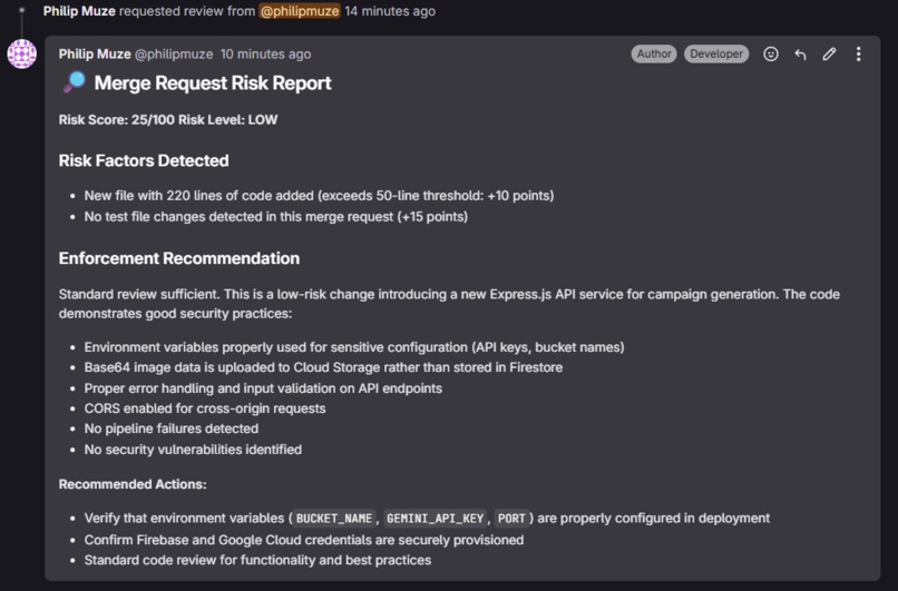 Merge Request Risk Radar Agent – screenshot 1