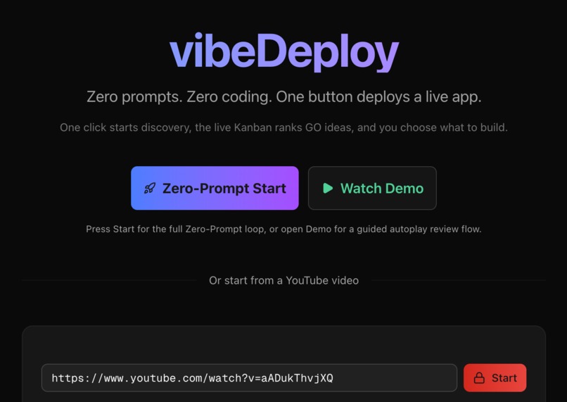 vibeDeploy - Zero-Prompt AI App Factory on DigitalOcean – screenshot 2