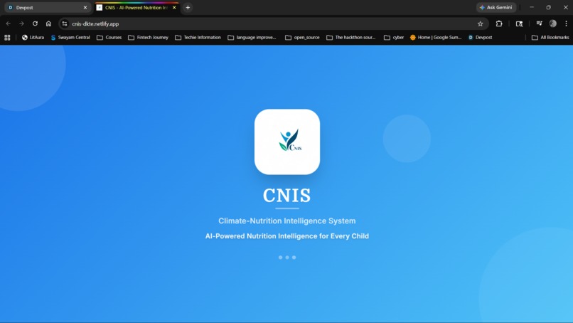 CNIS "Climate Nutrition based Intelligent System" – screenshot 1