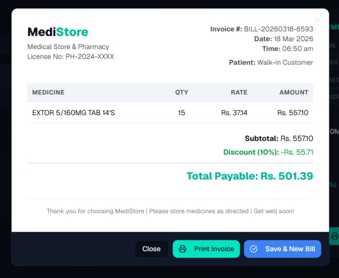 MediStore— Smart Medicine Manager & Billing System – screenshot 3