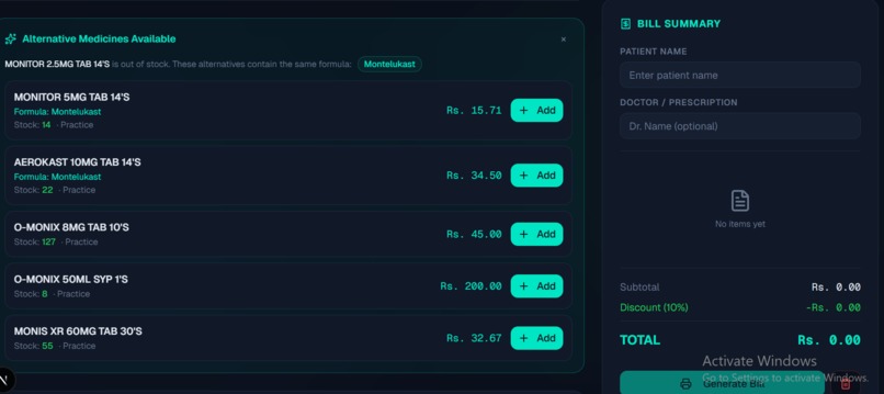 MediStore— Smart Medicine Manager & Billing System – screenshot 5