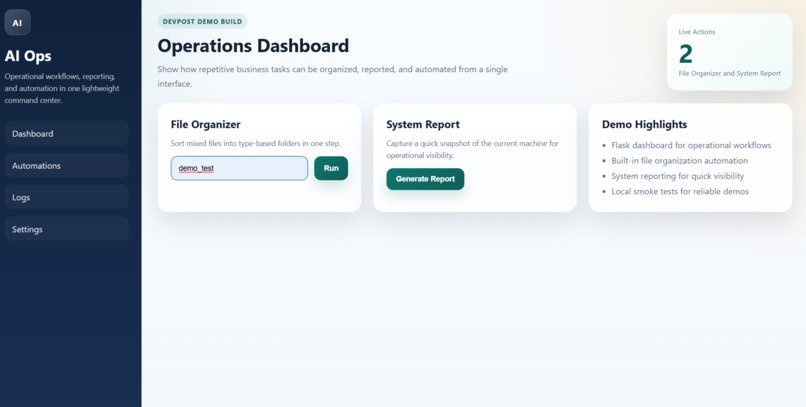 AI Ops Assistant: Intelligent Automation Dashboard – screenshot 2