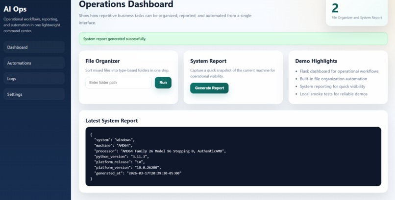 AI Ops Assistant: Intelligent Automation Dashboard – screenshot 3