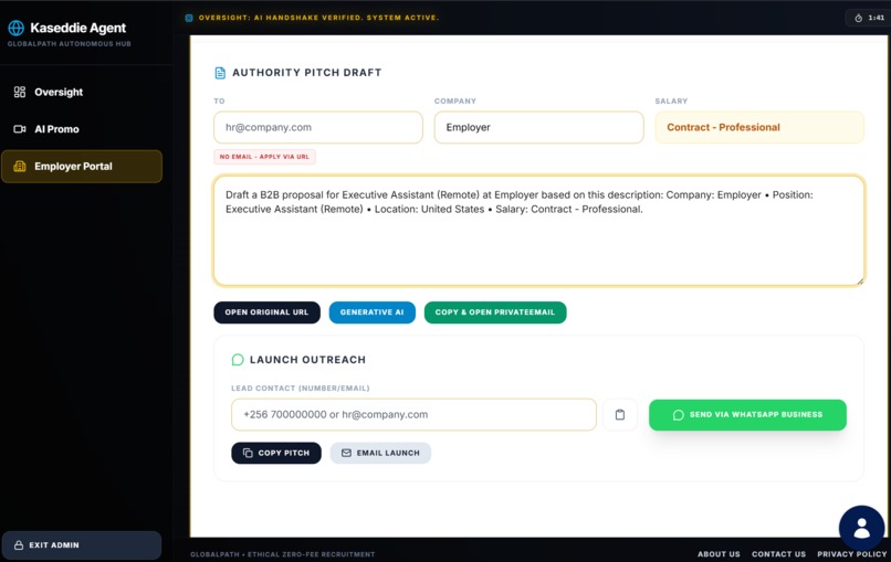 GlobalPath Kaseddie Agent: AI-Vetted B2B Recruitment – screenshot 11