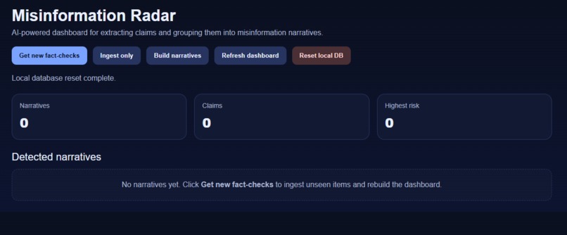 Misinformation Radar – screenshot 1