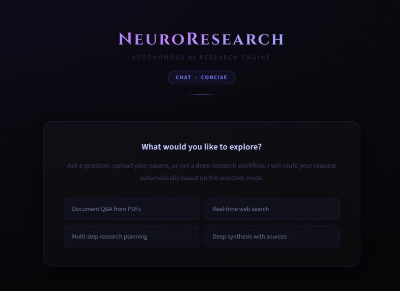 NeuroResearch - Autonomous AI Research Engine – screenshot 1