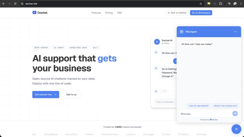 Dochat - AI Support Agents for Your Business – screenshot 2