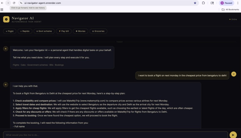 nexoraa - next genaration exploration or ui-navigator-agent – screenshot 2
