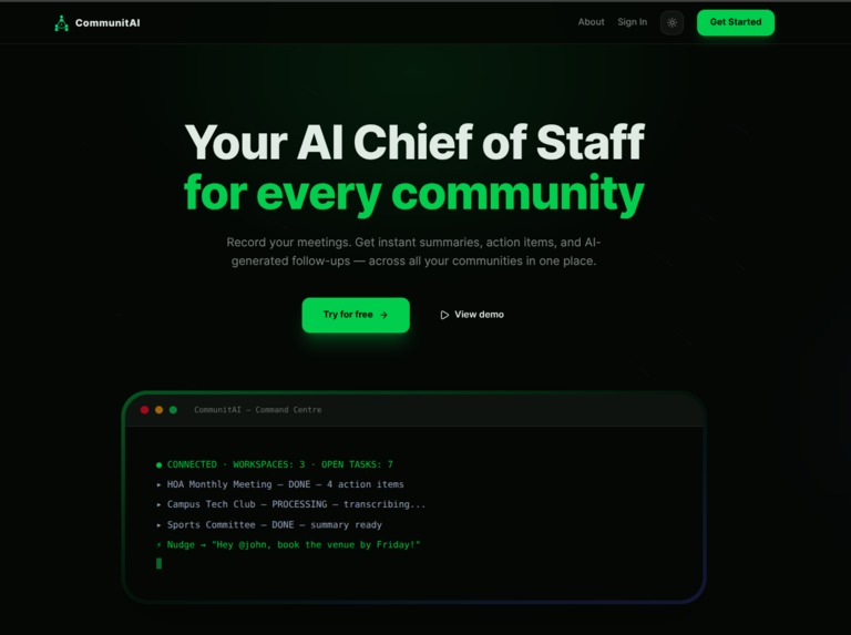 CommunitAI: The AI Chief of Staff for Communities – screenshot 1