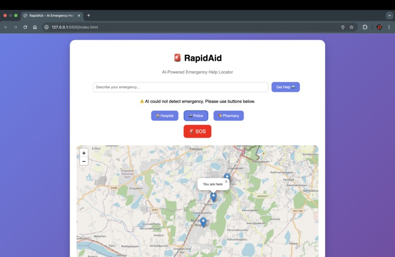 AI-Powered Emergency Help Locator – screenshot 3