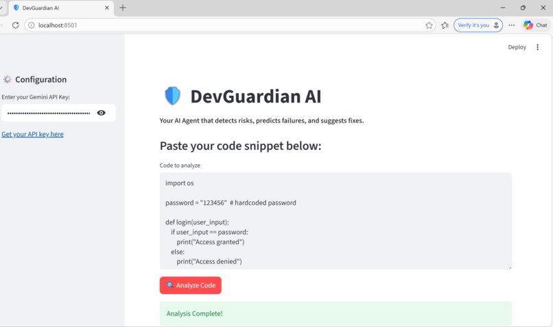 DevGuardian AI – screenshot 1