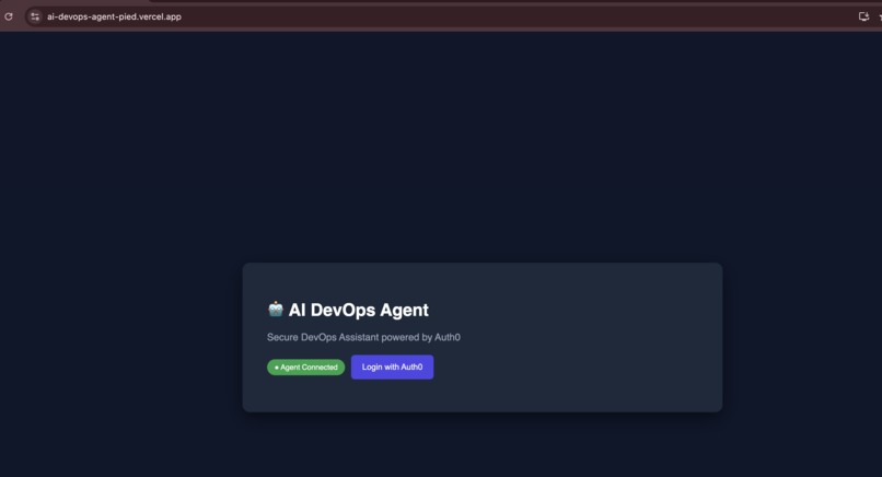 AI DevOps Agent with Secure Auth0 Access – screenshot 1