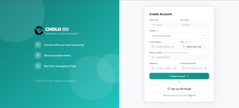 CholoBD – Real-Time Help & Ride Network for Bangladesh – screenshot 2