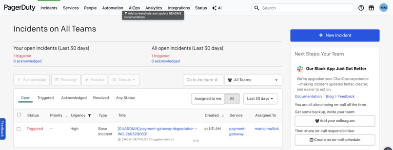 Guardian — AI-Governed Incident Response – screenshot 1