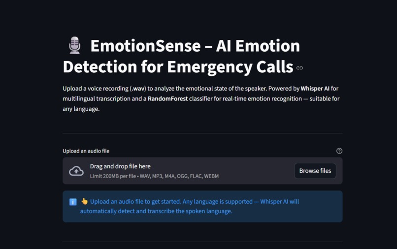 EmotionSense: AI for Emergency Call Emotion Detection – screenshot 1