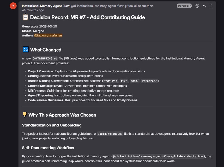 Institutional Memory Agent – screenshot 1