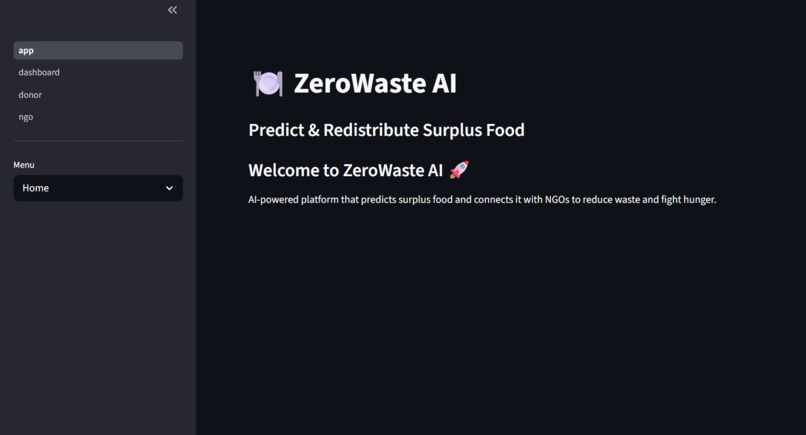 ZeroWaste AI: Smart Food Redistribution System – screenshot 1