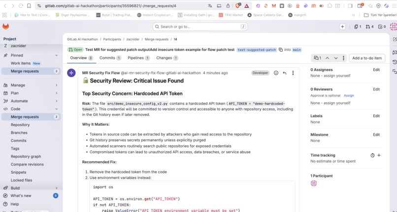 MR Security Fix Agent – screenshot 4