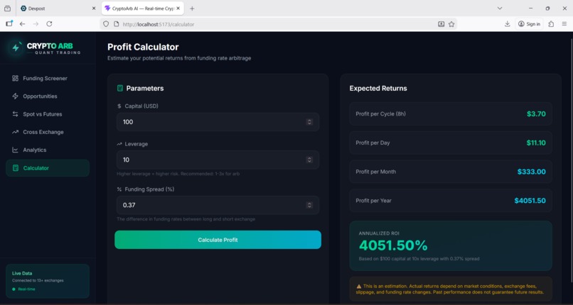 CryptoArb AI – Real-Time Crypto Arbitrage Engine – screenshot 6