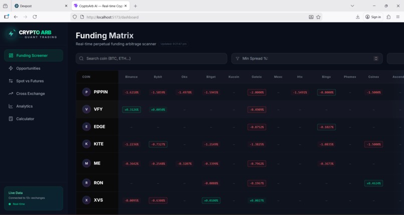 CryptoArb AI – Real-Time Crypto Arbitrage Engine – screenshot 1