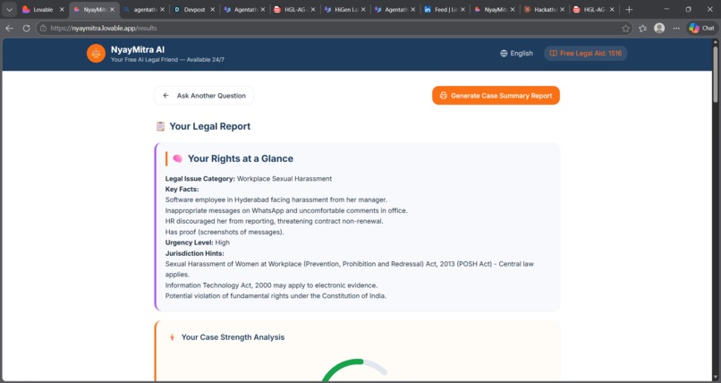 Nyay Mitra AI — Free AI Legal Rights Assistant  – screenshot 3