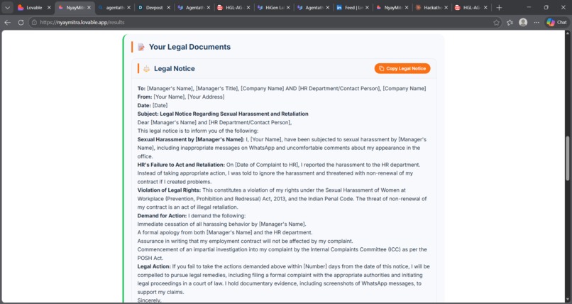Nyay Mitra AI — Free AI Legal Rights Assistant  – screenshot 6